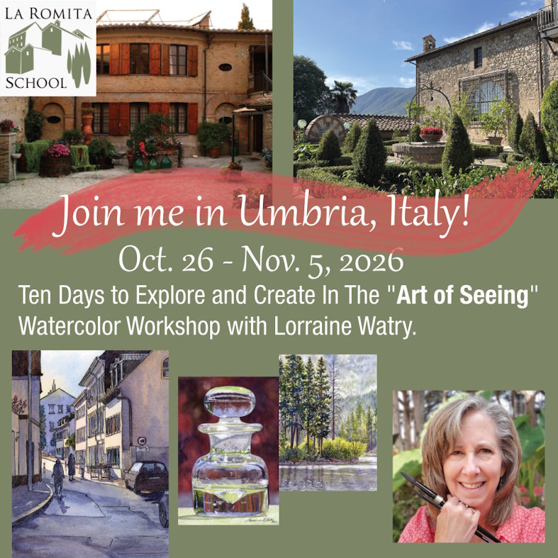 Click here to learn more about this Watercolor Painting Workshop in Umbria, Italy!